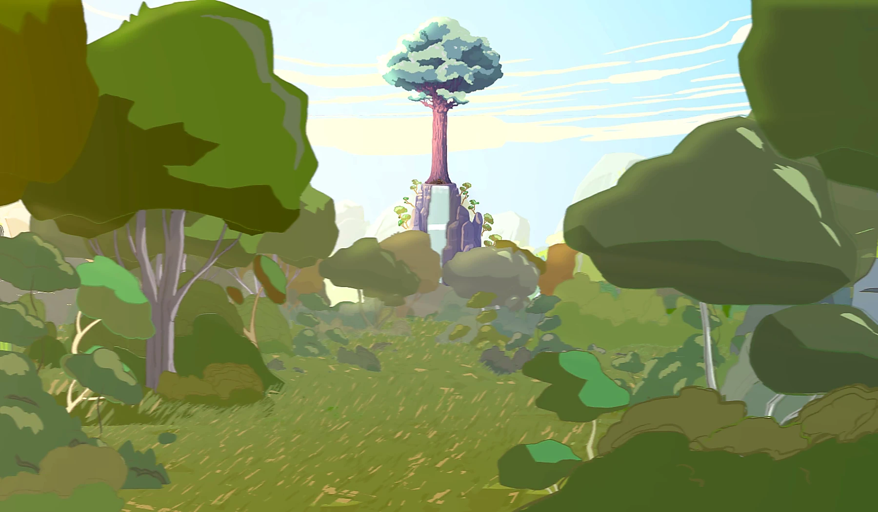 Stylized painted environment frame